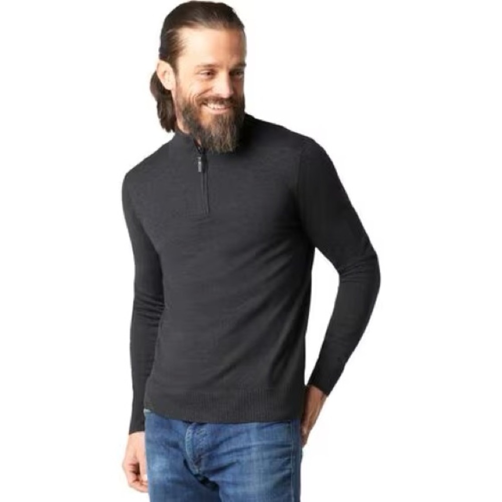 Smartwool men’s sparwood half zip merino wool sweater size XL CHARCOAL